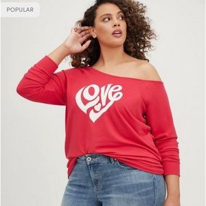 Torrid 00x Classic Fit Lightweight Sweatshirt Love Graphic NWT
